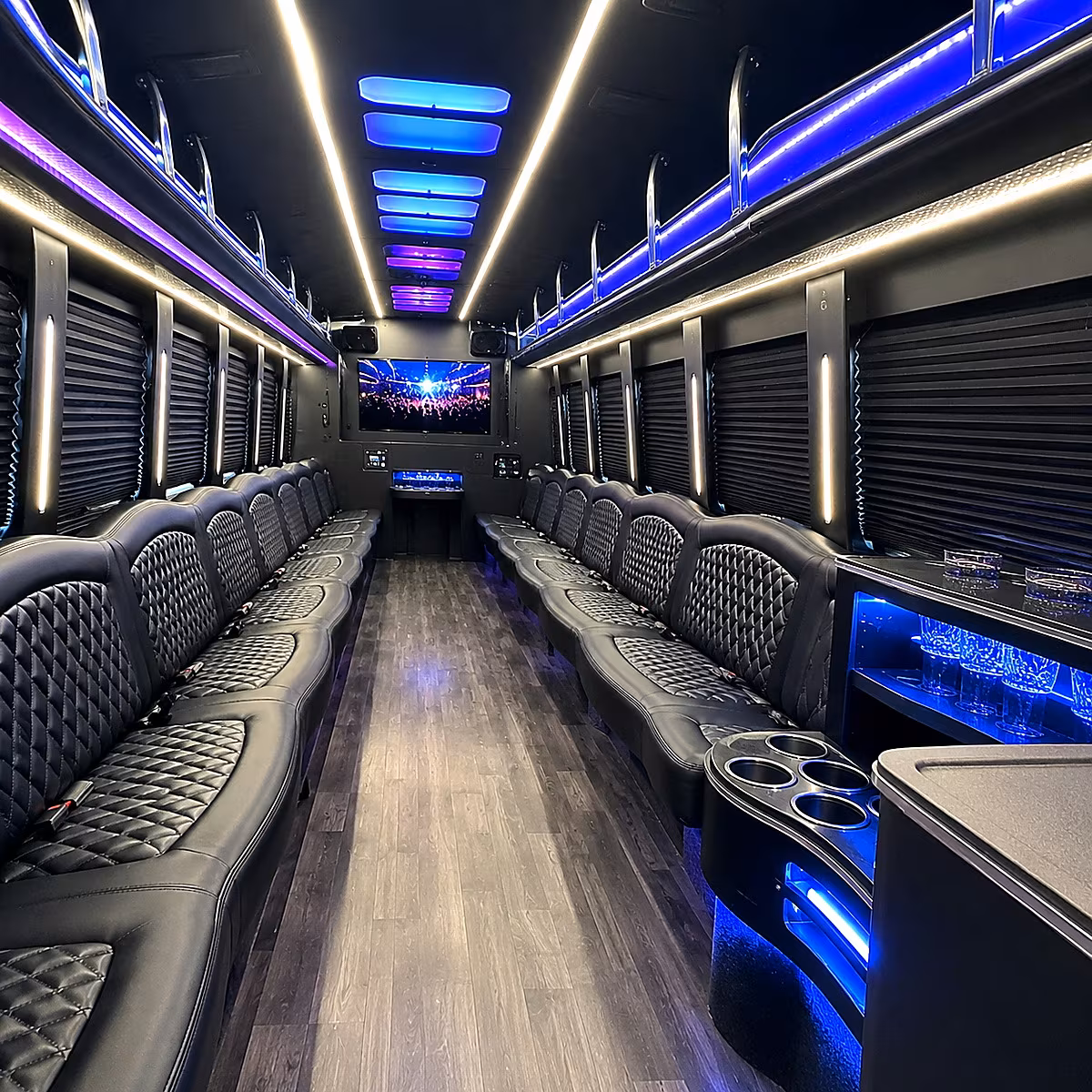 Salinas Wedding Transportation party bus interior