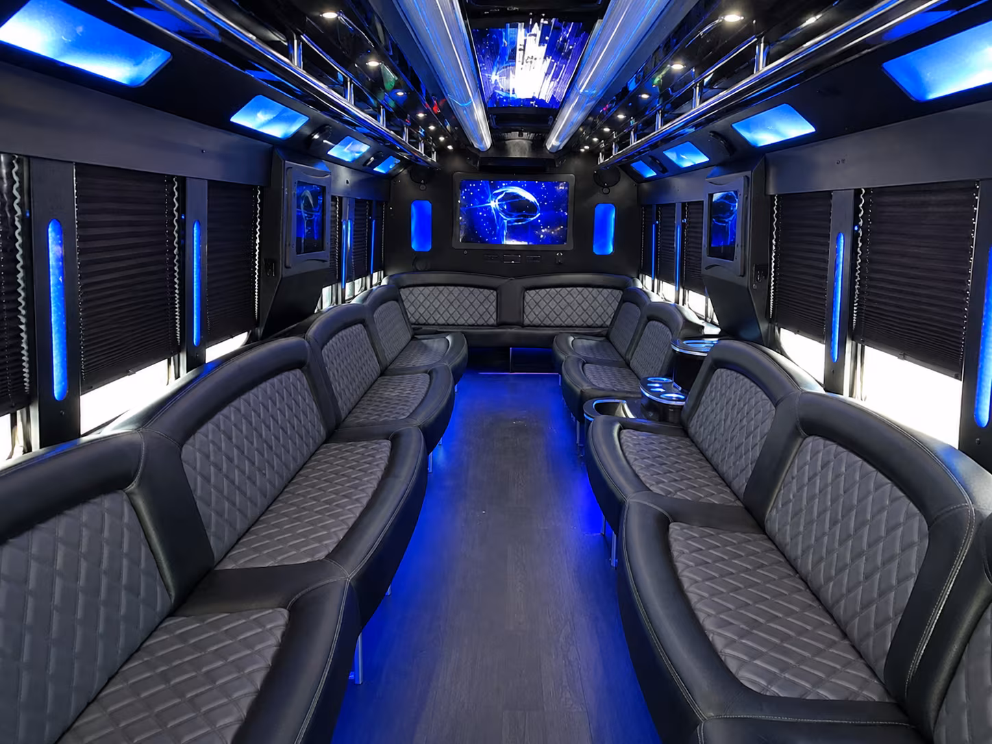 Salinas Wedding Transportation party bus interior