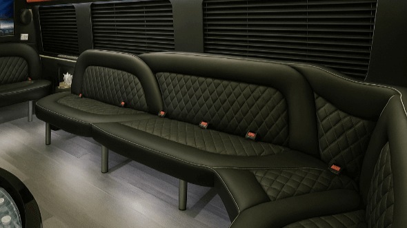 Interior of Charter Bus Company Hayward's 14 Passenger Sprinter Limousine in Hayward