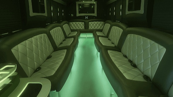 Interior of Charter Bus Company San Jose's 30 Passenger Party Bus in San Jose