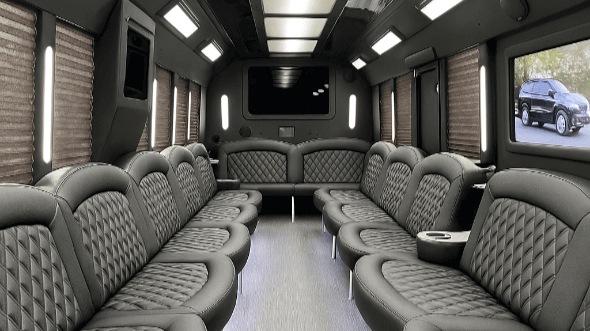 Interior of Charter Bus Company Hayward's 40 Passenger Party Bus in Hayward