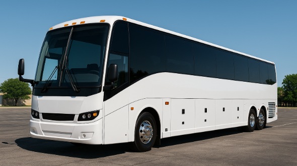 Exterior of Charter Bus Company Hollister's 50 Passenger Party Bus in Hollister