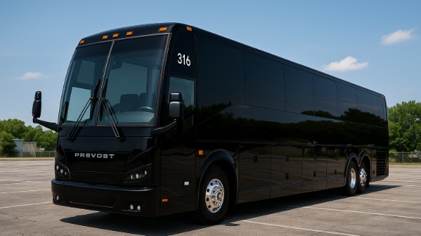 Exterior of Charter Bus Company Sunnyvale's 50 Passenger Party Bus in Sunnyvale